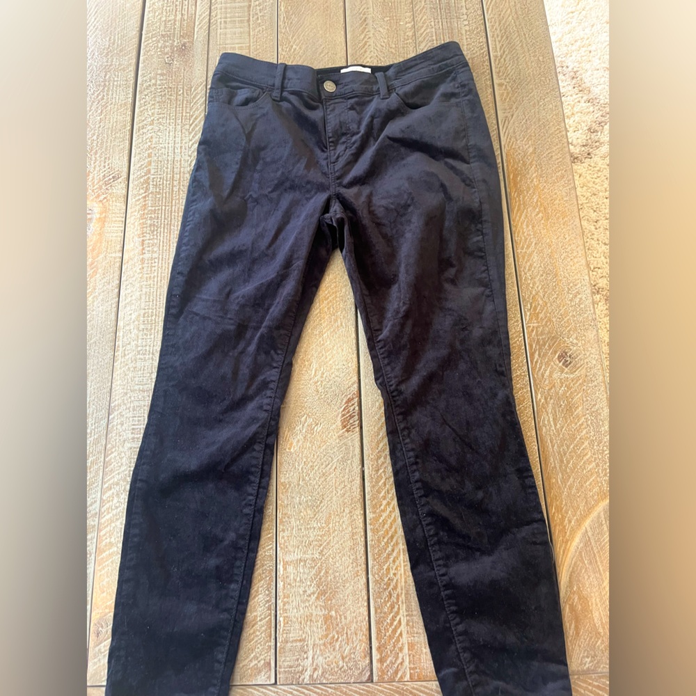 LOFT Womens Black Velvet Pant Size 8P